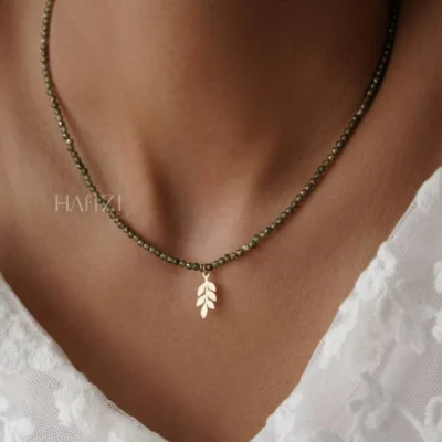 چوکر سنگی طلا برگ زیتون